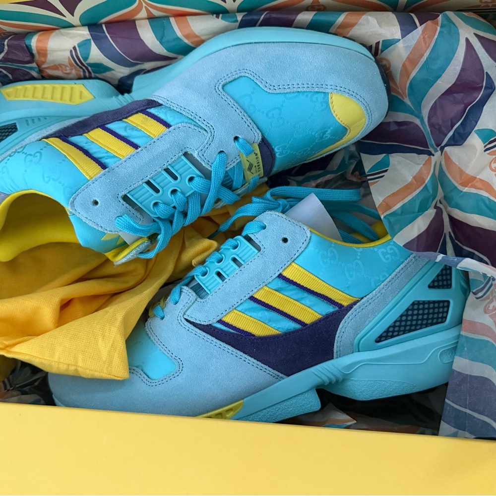 Gucci x adidas  blue sneakers men’s 8/ women’s 10.5